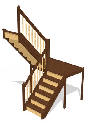 П-образные лестницы с забежными ступенями